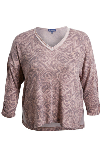 Democracy Three Quarter Ruched Sleeve Top Slide 1