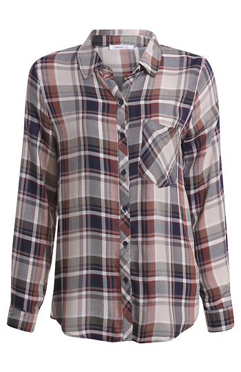 Relaxed Plaid Shirt With Pocket Detail Slide 1