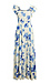Ruffled Sleeve Floral Midi Dress Thumb 1