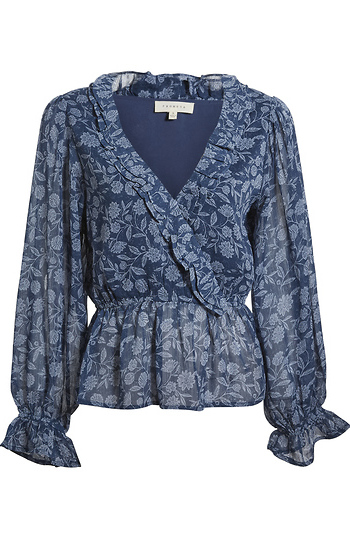 Surplice Floral Blouse Slide 1
