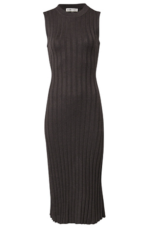 dark brown ribbed dress AYA MUSE