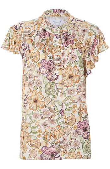Dear John Button Front Floral Top Slide 1