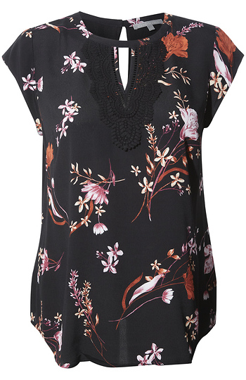 Daniel Rainn Lace Contrast Top Slide 1