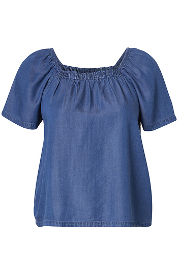 Daniel Rainn Short Puff Sleeve Woven Top Slide 1