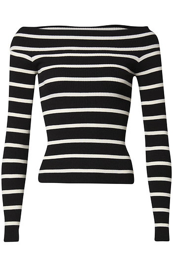 Off Shoulder Striped Top Slide 1