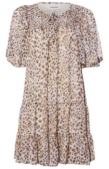 Animal Print Split Neck Dress Slide 1