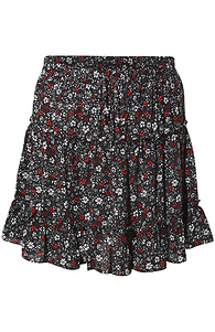 Floral Print Tiered Mini Skirt Slide 1