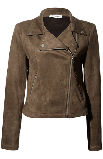 Faux Suede Moto Jacket Slide 1