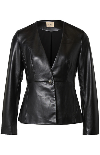 Petite Single Button Faux Leather Jacket Slide 1