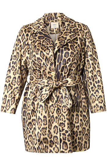 Leopard Print Faux Suede Coat Slide 1