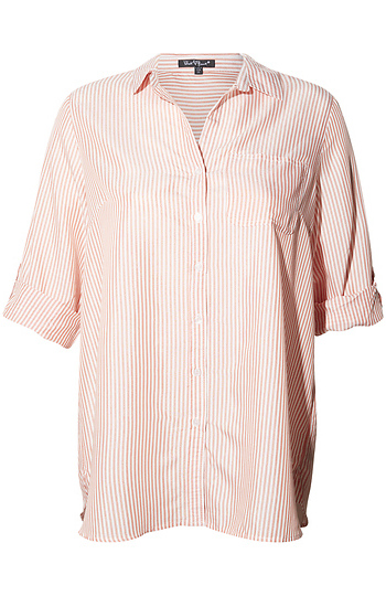 Velvet Heart Buttoned Front Striped Top Slide 1