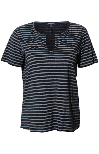 Mariner Stripe Split Neck Top Slide 1