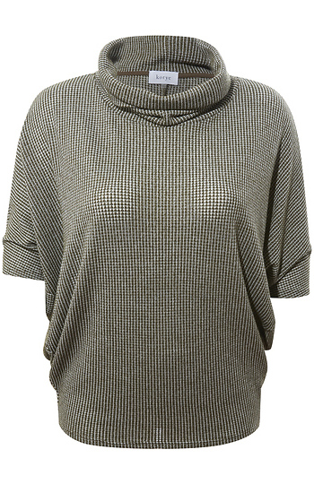 Cowl Neck Dolman Sleeve Top Slide 1