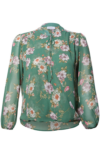 Chelsea Floral Chiffon Surplice Top Slide 1