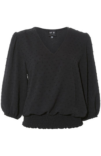 3/4 Sleeve Swiss Dot Top Slide 1