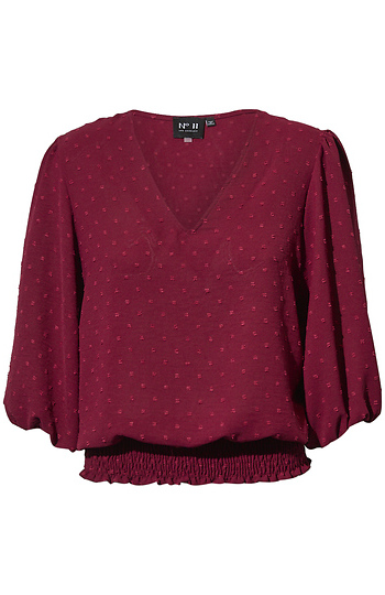 3/4 Sleeve Swiss Dot Top Slide 1