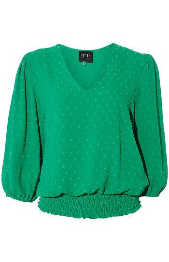 3/4 Sleeve Swiss Dot Top Slide 1