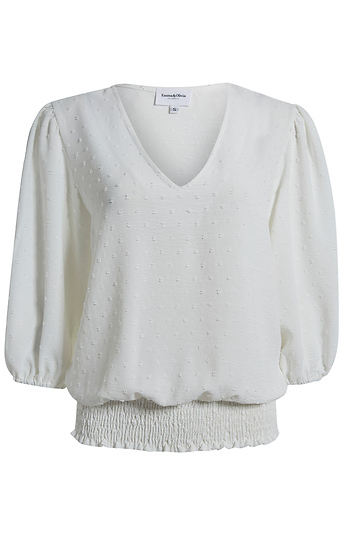 3/4 Sleeve Swiss Dot Top Slide 1