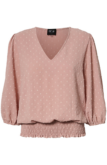 3/4 Sleeve Swiss Dot Top Slide 1