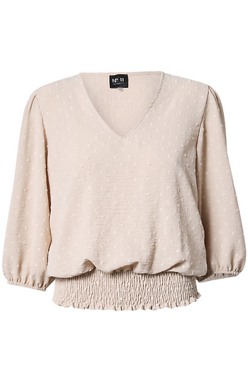 3/4 Sleeve Swiss Dot Top Slide 1