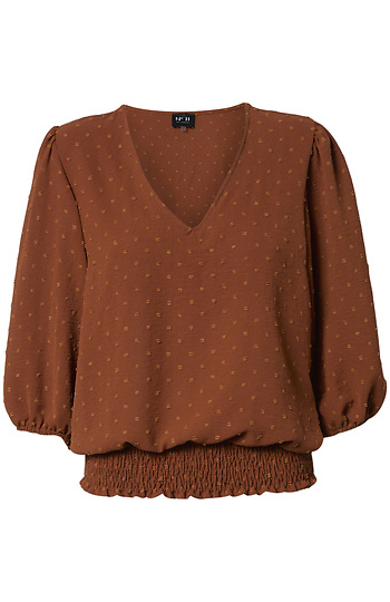 3/4 Sleeve Swiss Dot Top Slide 1