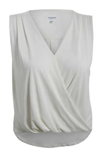 Sleeveless Surplice Top Slide 1