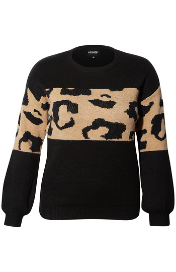 Animal Print Block Long Sleeve Top Slide 1
