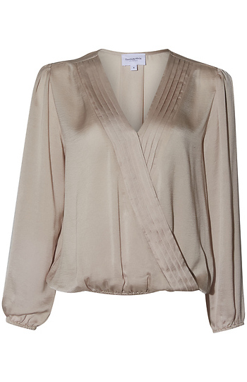 Long Sleeve Pleated Blouse Slide 1
