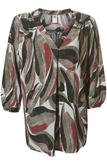 V Neck Printed Blouse Slide 1