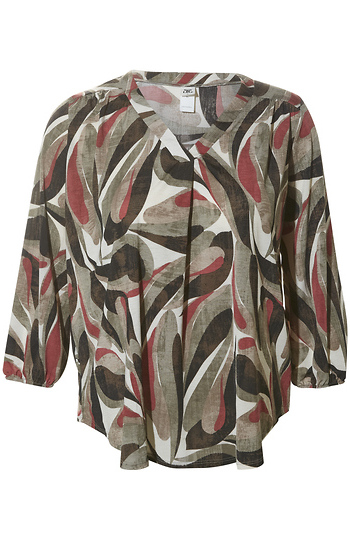 V Neck Printed Blouse Slide 1