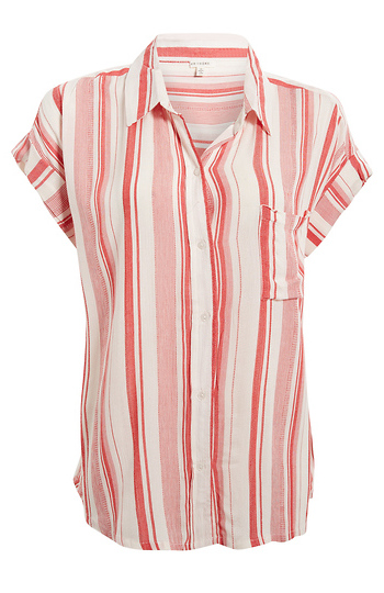 Striped Button Front Shirt Slide 1