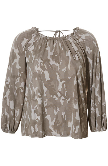 Camo Printed Blouse Slide 1