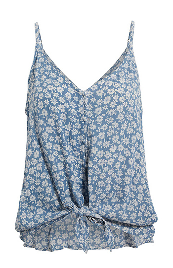 Front Knot Floral Tank Slide 1