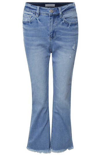 High Rise Flare with Fray Hem Slide 1