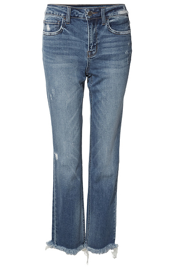 Mid Rise Slim Straight Jean Slide 1