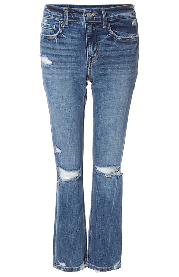 Mid Rise Crop Slim Straight Jean Slide 1