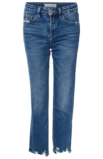 High Rise Slim Straight Jean Slide 1