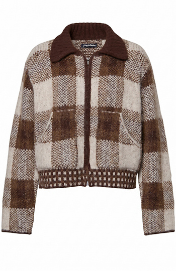 Plaid Zip Cardigan Slide 1