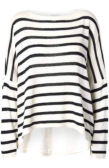 Round Neck Striped Knit Slide 1