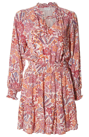 Tie Neck Floral Dress Slide 1