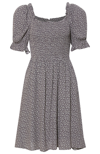 Floral Smocked Mini Dress Slide 1