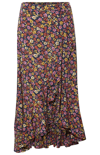 Split Hem Floral Midi Skirt Slide 1