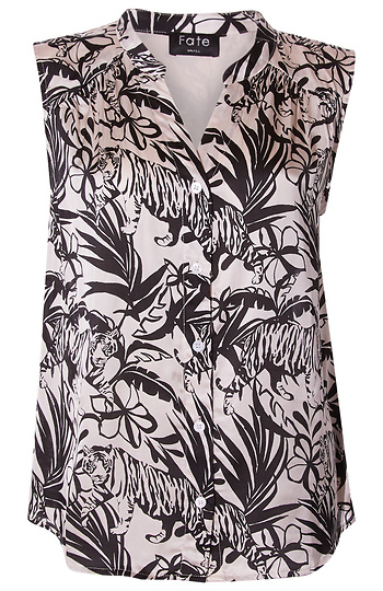 Sleeveless Animal Print Blouse Slide 1
