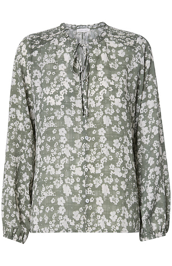 Printed Button Down Blouse Slide 1