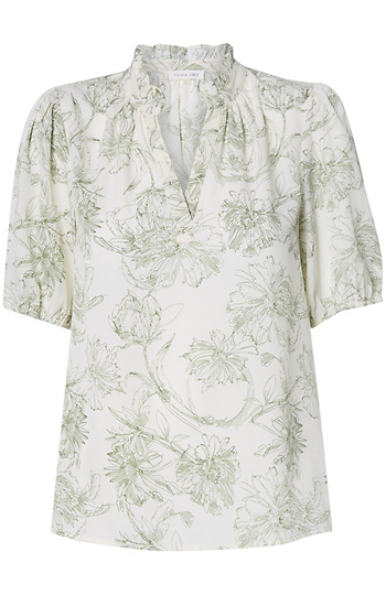 Printed Split Neck Blouse Slide 1