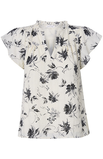 Printed Split Neck Blouse Slide 1