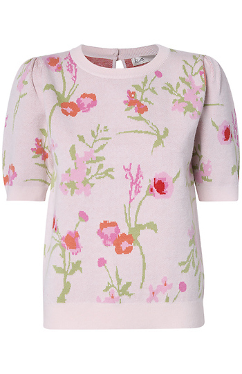Floral Jacquard Knit Sweater Slide 1