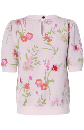 Floral Jacquard Knit Sweater in Pink Multi | DAILYLOOK