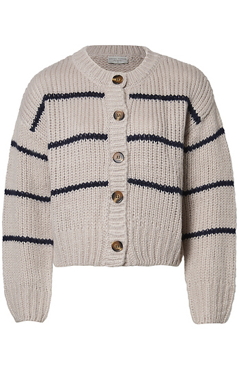 Fluffy Striped Cardigan Slide 1