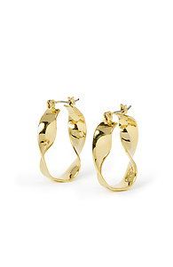 Flat Twisted Oval Hoop Earrings Slide 1
